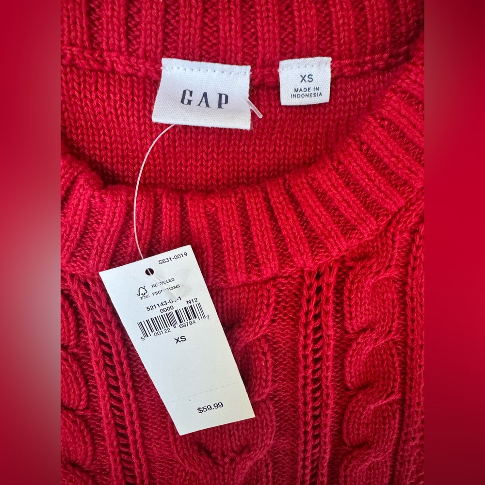 BNWT Gap Cableknit sweater sz XS - Picture 3 of 5